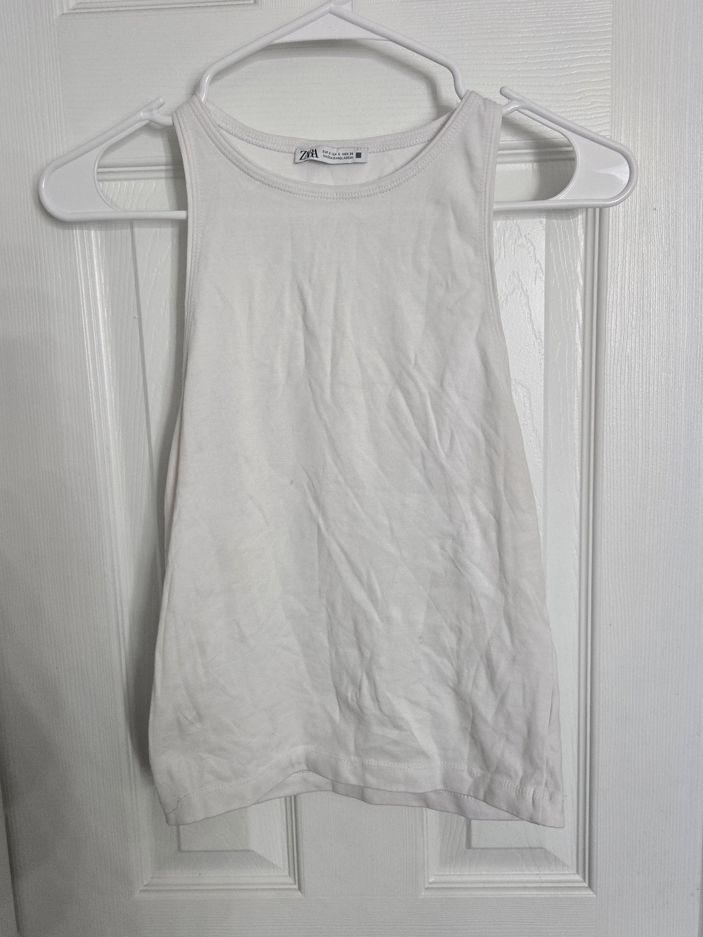 Zara White Ribbed Tank Top Woman Top Size  S